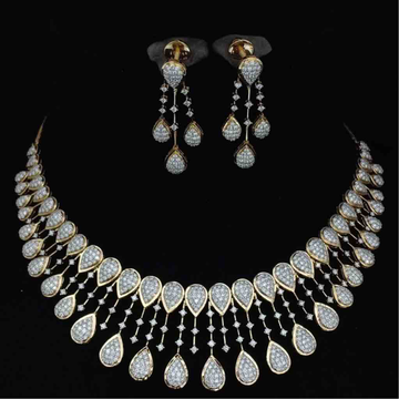 Gold daily wear diamond necklace set