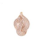 14K Rose Gold Diamond Pendant Set |  EF-VVS Natural Diamonds| Designer Gift for Her | Custom Jewelry