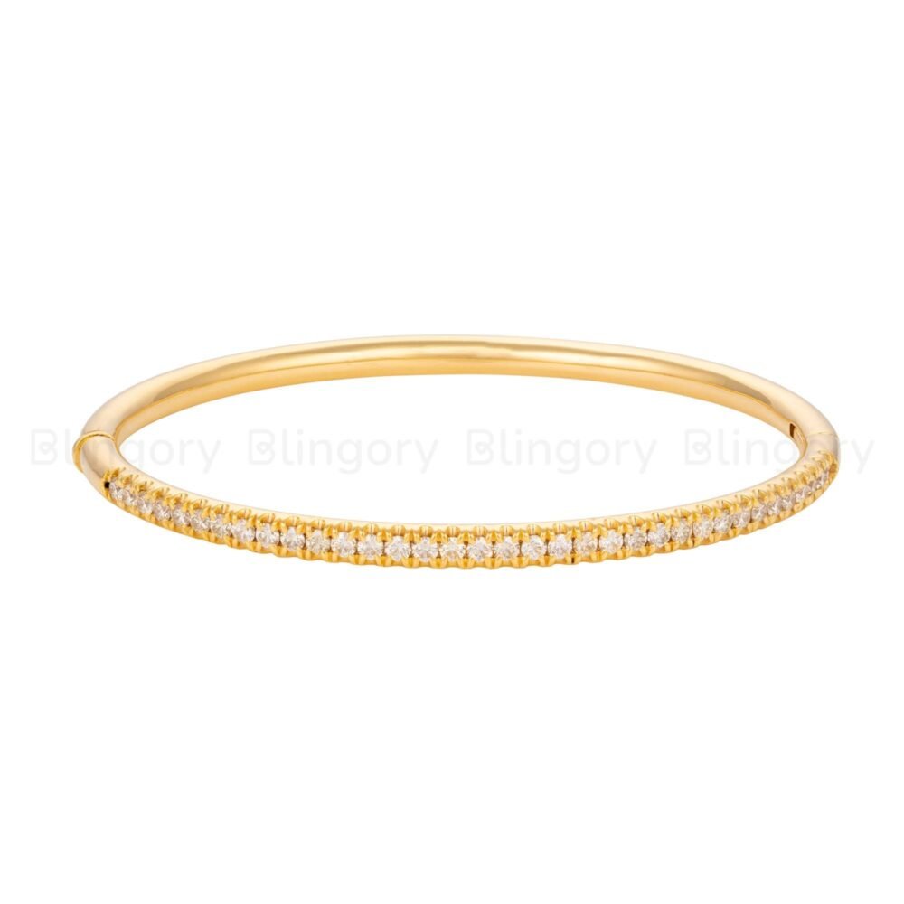 14K Gold Diamond Fish Tail Setting Bracelet – Elegant Openable Bangle, Cartier Style Luxury Love-Inspired Gift for Her, Best Birthday Gift. - Image 2