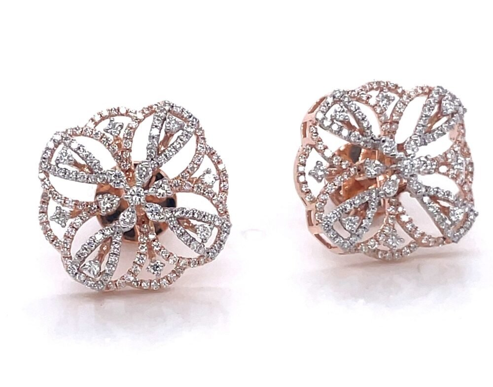 14K Gold Diamond Stud Earrings | Timeless & Elegant Jewelry | Best Valentine's Day Gift for Her. - Image 2