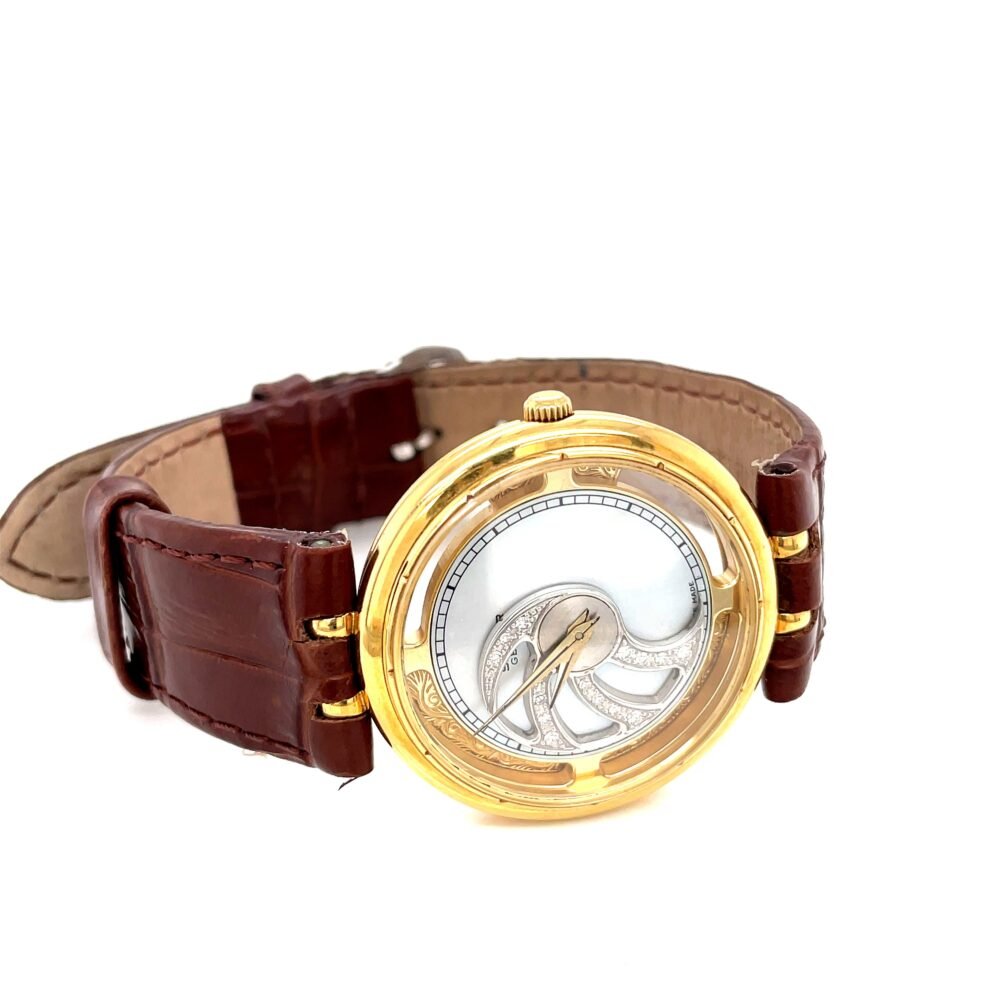 Vintage Sarcar Geneve Skeleton Watch | 18K Gold Case | Rare Swiss-Made 17 Rubis Automatic Men's Watch | Luxury Collectible Timepiece. - Image 7