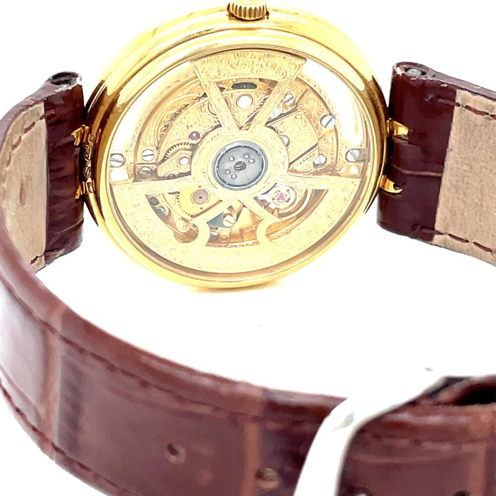 Vintage Sarcar Geneve Skeleton Watch | 18K Gold Case | Rare Swiss-Made 17 Rubis Automatic Men's Watch | Luxury Collectible Timepiece. - Image 6