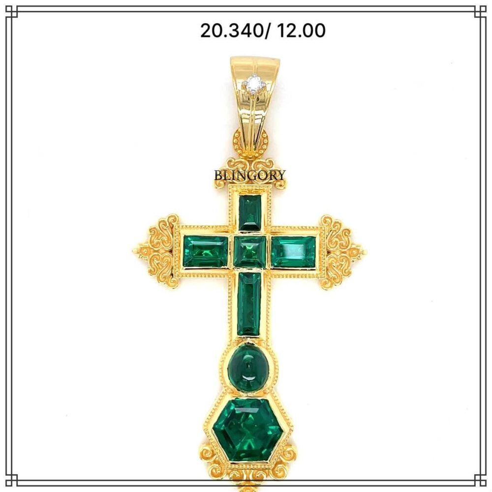 Rare 925 Silver Handmade Cross Pendant – Lab-Made Emerald Jesus Savior Pendant | Attocha Emerald Holy Pendant | Perfect Valentine Gift - Image 6