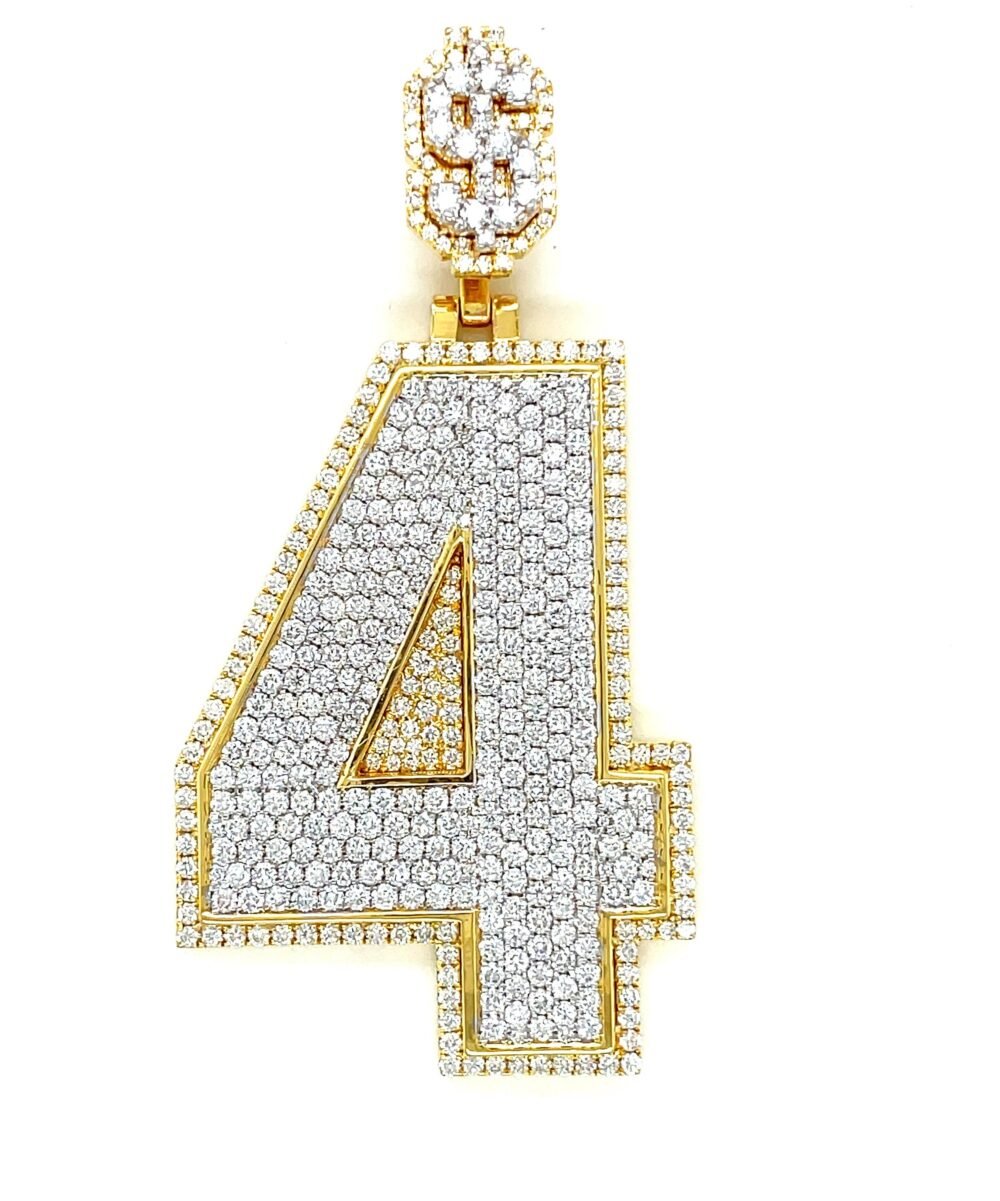 10K Gold & Iced-Out Diamond Custom Made Pendant | Personalized Lucky Number Pendant | Luxury Gift, Best Gift for Valentine. - Image 5