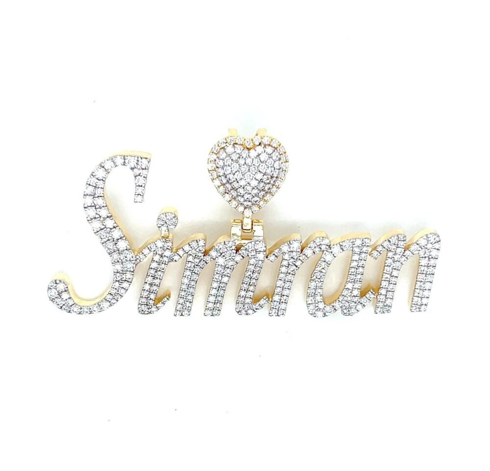 Custom Make Iced-Out Name Pendant | Gold & Diamond Name Pendant | Personalized Jewelry | Luxury Gift for Her | Handmade Custom Pendant.