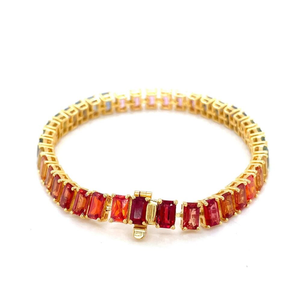 Multi-Sapphire Tennis Bracelet for Girls – Elegant Gold Bracelet with Colorful Gemstones, Stunning Gemstone Jewelry - Image 4