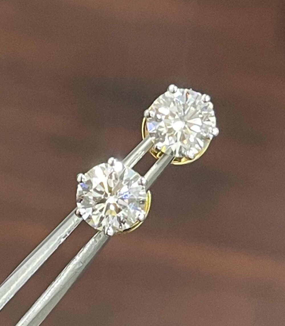 1CT Round Lab-Grown Diamond Stud Earrings | IGI Certified Martini Earrings | Perfect Birthday Gift | Sustainable Fine Jewelry.