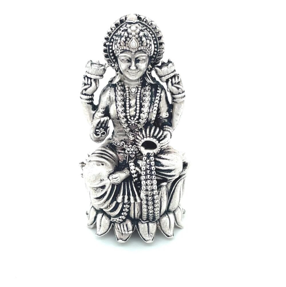 Pure Silver Lakshmi Ganesh Idol | Handcrafted Hindu Statue for Puja | Divine Blessing Silver Murti | Housewarming & Spiritual Gift - Image 7