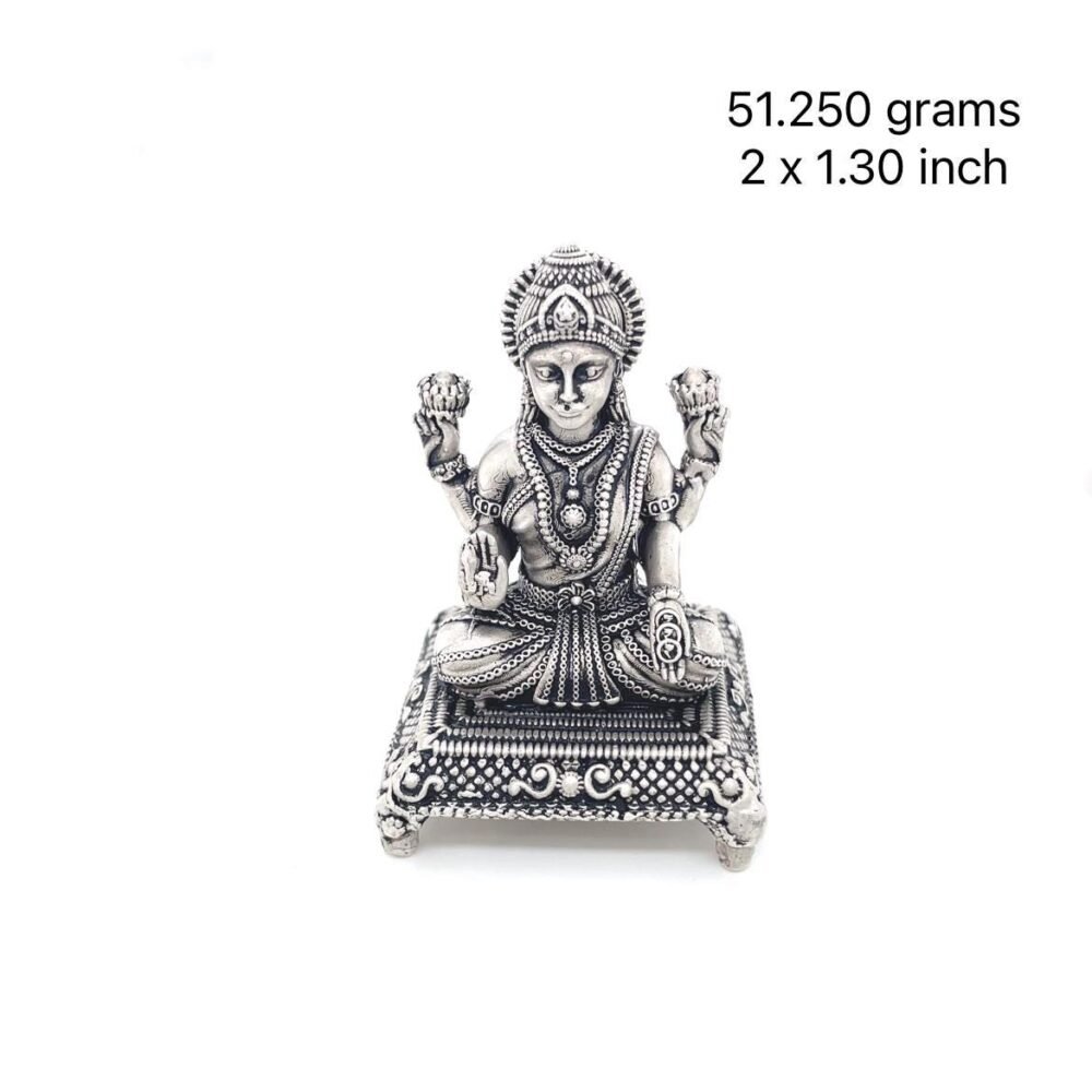 Pure silver ganesha and lakshmi idol, silver god idols for indian wedding, housewarming gifts, pooja mandir decor, laxmi statue, diwali gift. - Image 7