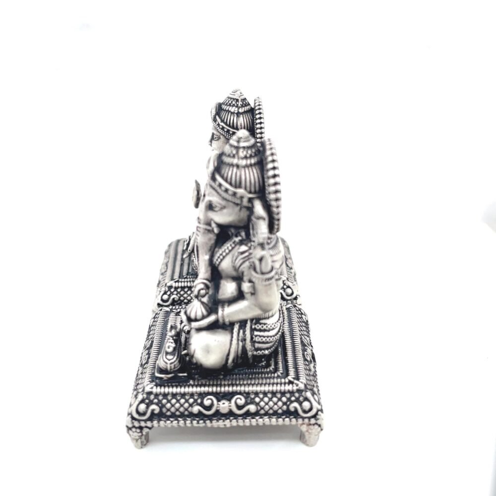 Pure silver ganesha and lakshmi idol, silver god idols for indian wedding, housewarming gifts, pooja mandir decor, laxmi statue, diwali gift. - Image 5