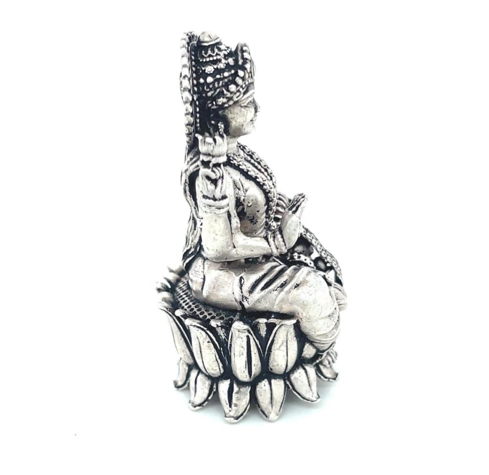 Pure Silver Lakshmi Ganesh Idol | Handcrafted Hindu Statue for Puja | Divine Blessing Silver Murti | Housewarming & Spiritual Gift - Image 8