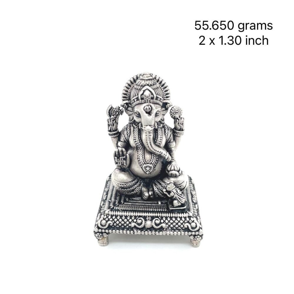 Pure silver ganesha and lakshmi idol, silver god idols for indian wedding, housewarming gifts, pooja mandir decor, laxmi statue, diwali gift. - Image 6