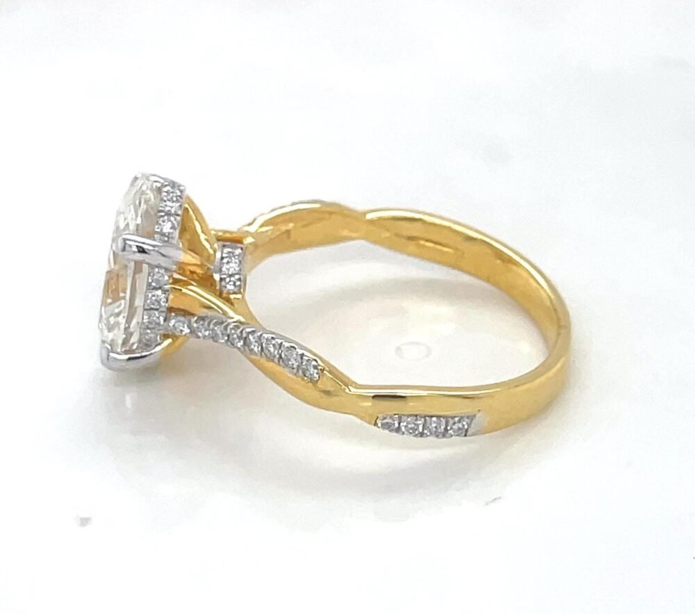 3ct Oval cut lab diamond ring , 10k gold diamond ring for her , propose ring , wedding ring , birthday gift , christmas gift .Custom made - Image 2