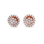 Traditional Indian Diamond Stud Earrings | 18K Rose Gold | Natural EF VVS Diamonds | IGI Certified | Blingory Jewels