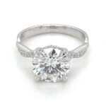 E Color VVS IGI Certified Ring 3.00 Carat Round Lab Grown Diamond Ring /Round Diamond Thin Engagement Ring/Dainty Ring 14K/ Solitaire Ring.