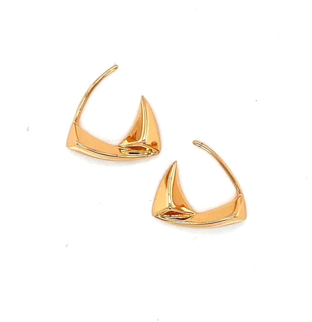 Sterling Silver Earrings , 14k Rose Gold Plated Hoop Earrings ,Plated Gold Jewelry, Gifts For Her, Big Hoops , Minimalist Earrings . - Image 3