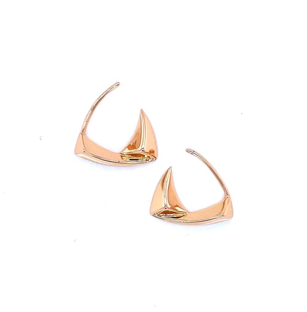 Sterling Silver Earrings , 14k Rose Gold Plated Hoop Earrings ,Plated Gold Jewelry, Gifts For Her, Big Hoops , Minimalist Earrings . - Image 2