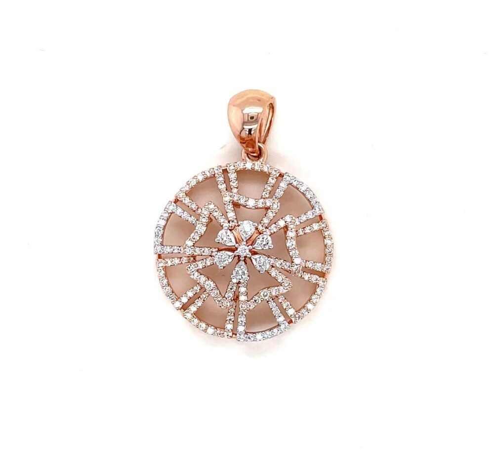 14K Rose Gold Diamond Pendant Set for Girls | Minimalist Lightweight Jewelry | Perfect Birthday Gift for Her