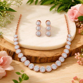 Timeless Diamond Necklace | Handmade Pressure Set Diamonds | Custom Size | Natural or Lab-Created | Personalized Wedding Jewelry | Worldwide Shipping