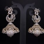 Traditional South Indian Diamond Jhumka Earrings | 14K Yellow Gold & Diamonds | Bridal Jewelry | Custom Made