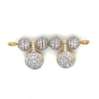 Traditional Maharashtrian Mangalsutra Pendant • 18K Gold Tanmaniya with Natural Diamonds • Davli Mani Design • Ships Worldwide