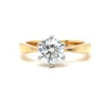 Elegant 1 Carat Solitaire Ring • 14K Yellow Gold • Natural or Lab Diamond • Custom Engagement Ring • Factory Prices • Ships Worldwide
