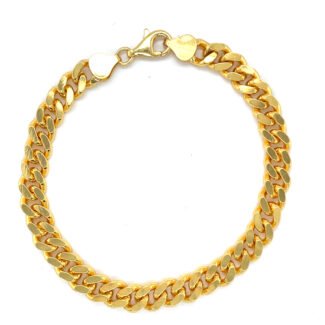 Luxurious Italian Men’s Bracelet | 925 Silver with Gold Plating |  15mm Cuban Link Bracelet | Birthday Gift