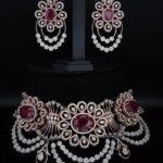 14K Gold Diamond Choker Necklace for Bride | Ruby Bridal Choker | Wedding Reception Jewelry | Customizable in Natural or Lab Diamonds | Worldwide Shipping