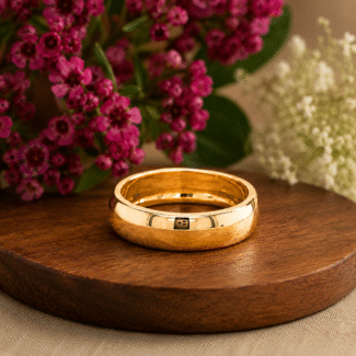 Classic 18K Gold Wedding Band | Unisex Wear | Handmade Elegance by Blingory