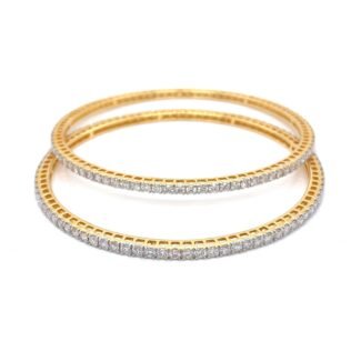 Personalized Diamond Bangles | 14K Solid Gold | Natural or Lab-Grown Diamonds | Handmade Traditional Design | Custom Size Available | Ships Worldwide