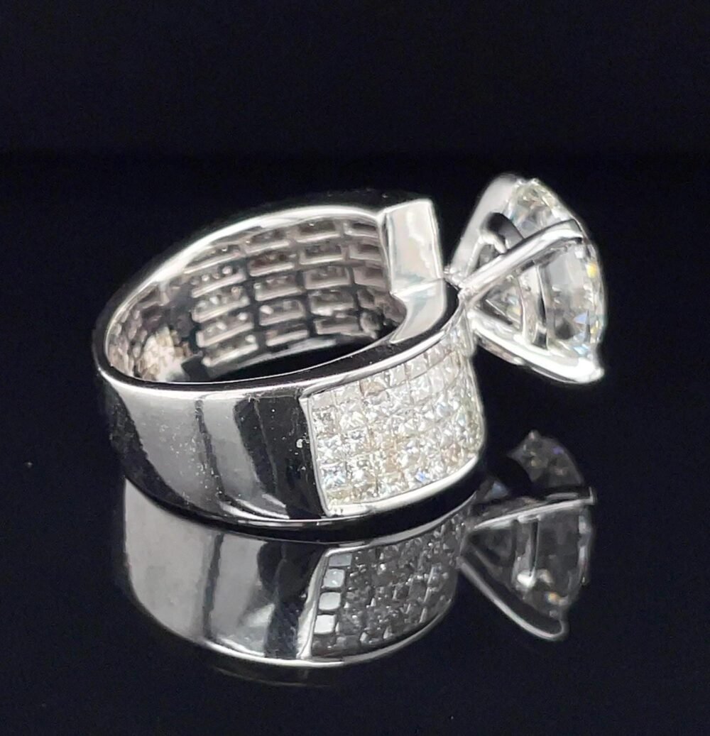8CT Lab Diamond Men's Ring |14K White Gold IGI VS1 Solitaire Wedding Band | Blingory Shipping Worldwide . - Image 6
