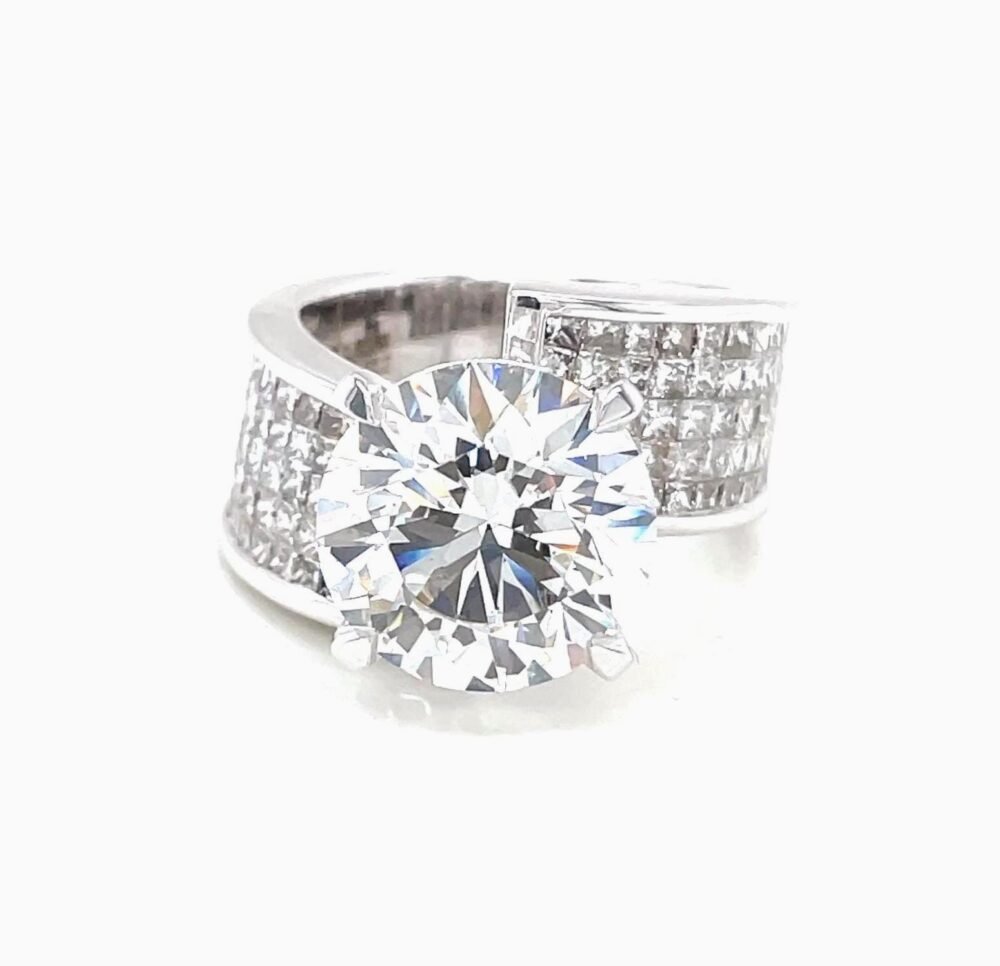 8CT Lab Diamond Men's Ring |14K White Gold IGI VS1 Solitaire Wedding Band | Blingory Shipping Worldwide .