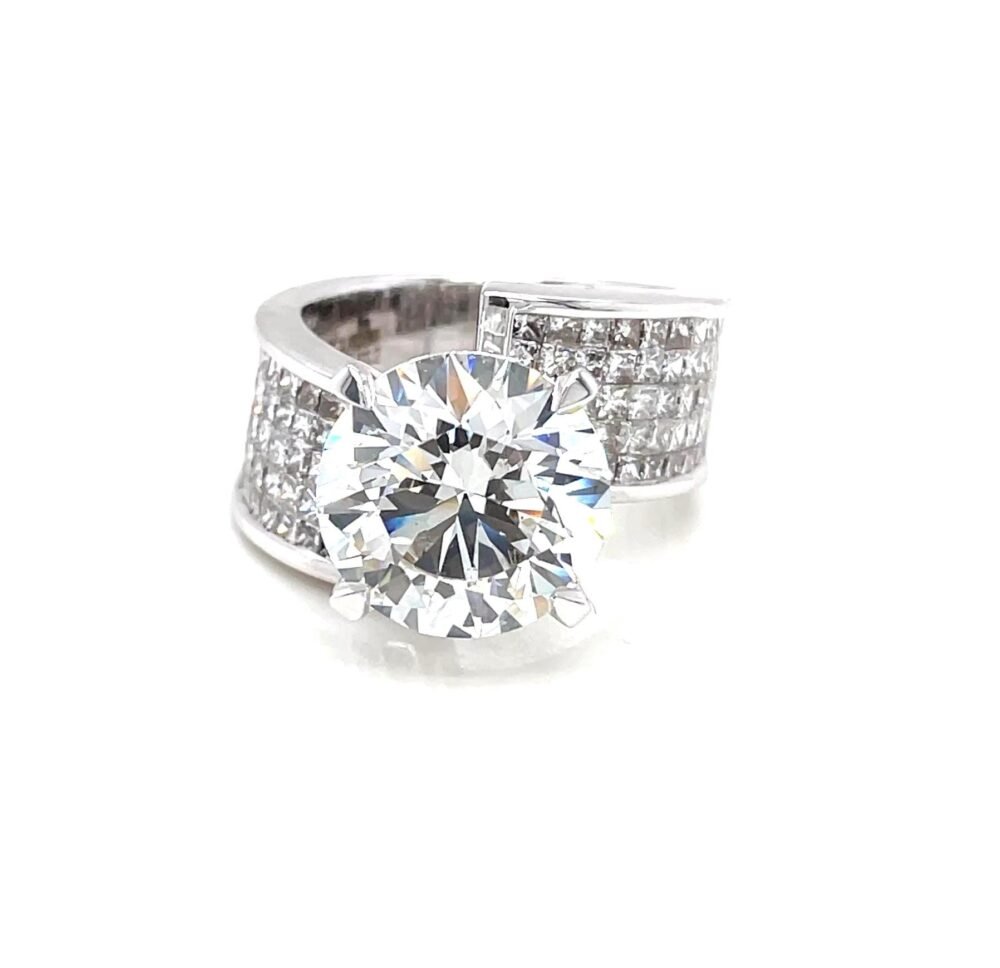 8CT Lab Diamond Men's Ring |14K White Gold IGI VS1 Solitaire Wedding Band | Blingory Shipping Worldwide . - Image 2